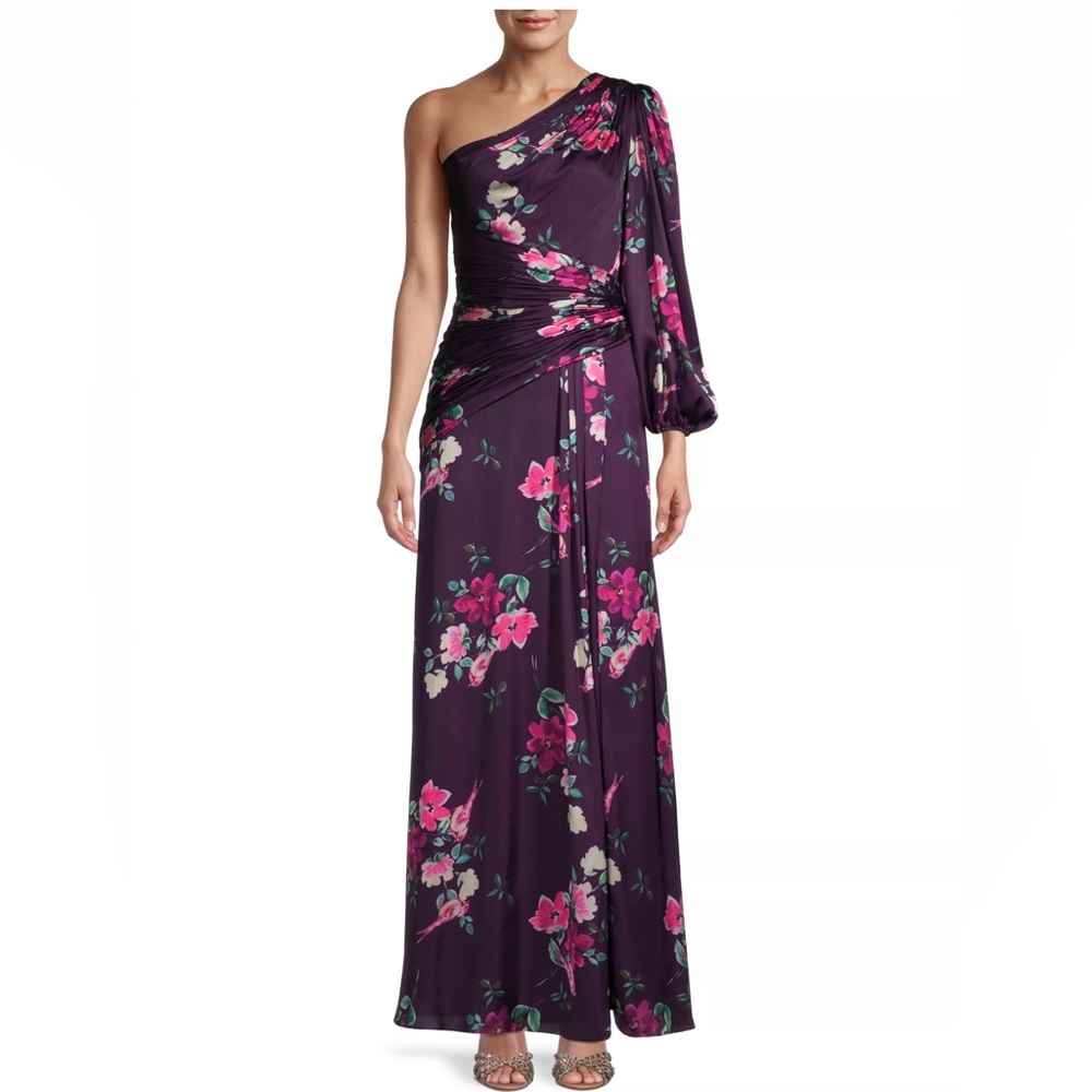 NEW NWT leena Floral One-Shoulder Gown Mac Duggal